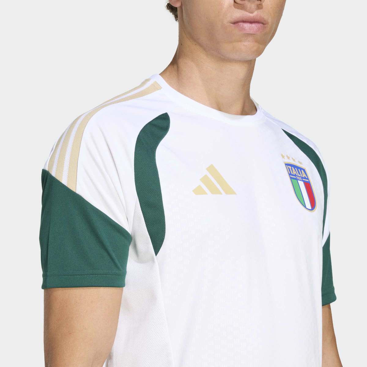 T-shirt de Homem Itália Mundial 2026 Tiro Treino Branco-5
