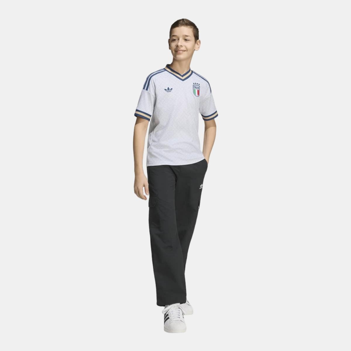 T-shirt de Criança 2.º Equipamento Itália Mundial 2026 Originals Azul-7