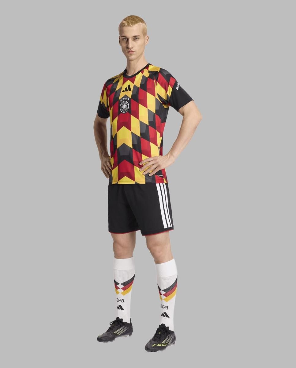 T-shirt de Homem Alemanha Mundial 2026 Pre Match Preto / Amarelo-3