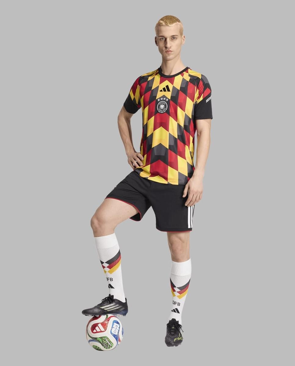 T-shirt de Homem Alemanha Mundial 2026 Pre Match Preto / Amarelo-4