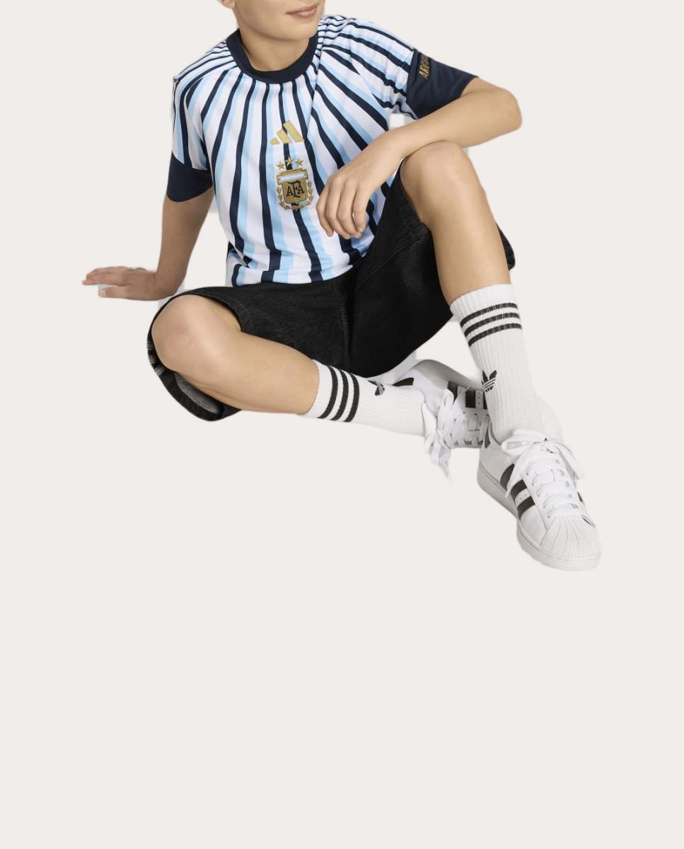 T-shirt de Criança Argentina Mundial 2026 Pre Match Branco-3