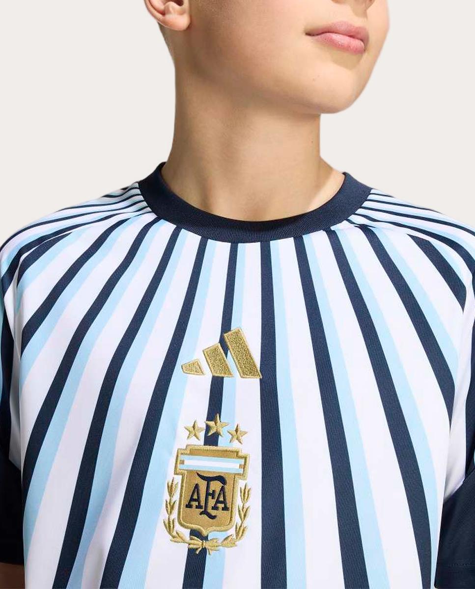 T-shirt de Criança Argentina Mundial 2026 Pre Match Branco-4