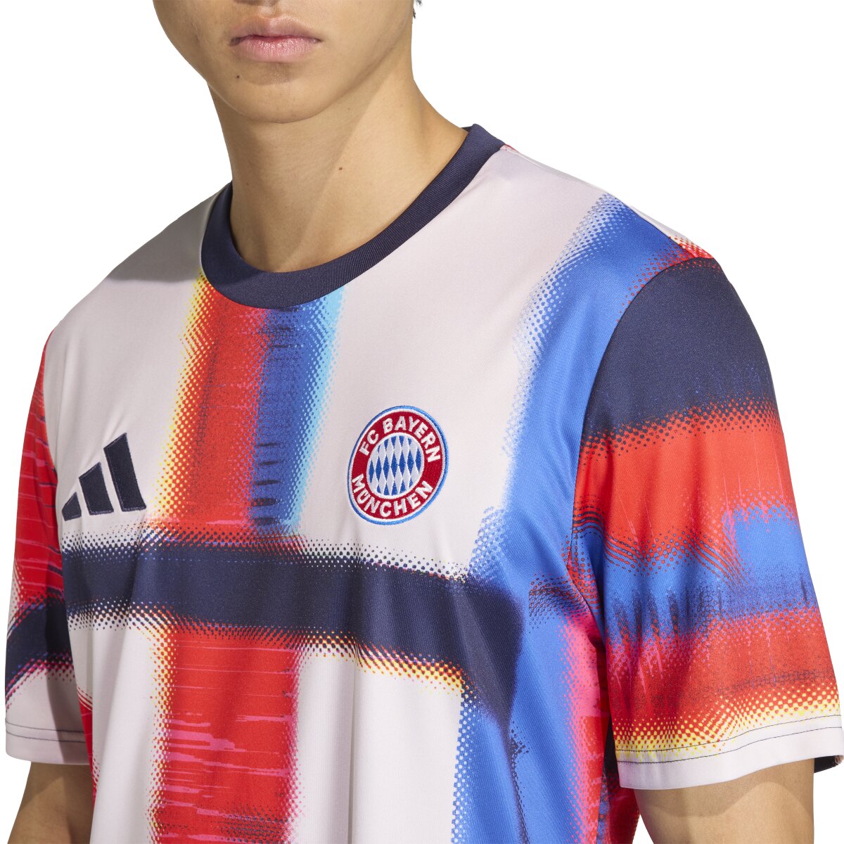 T-shirt de Homem FC Bayern Munich 2025-2026 Pre Match Azul-6