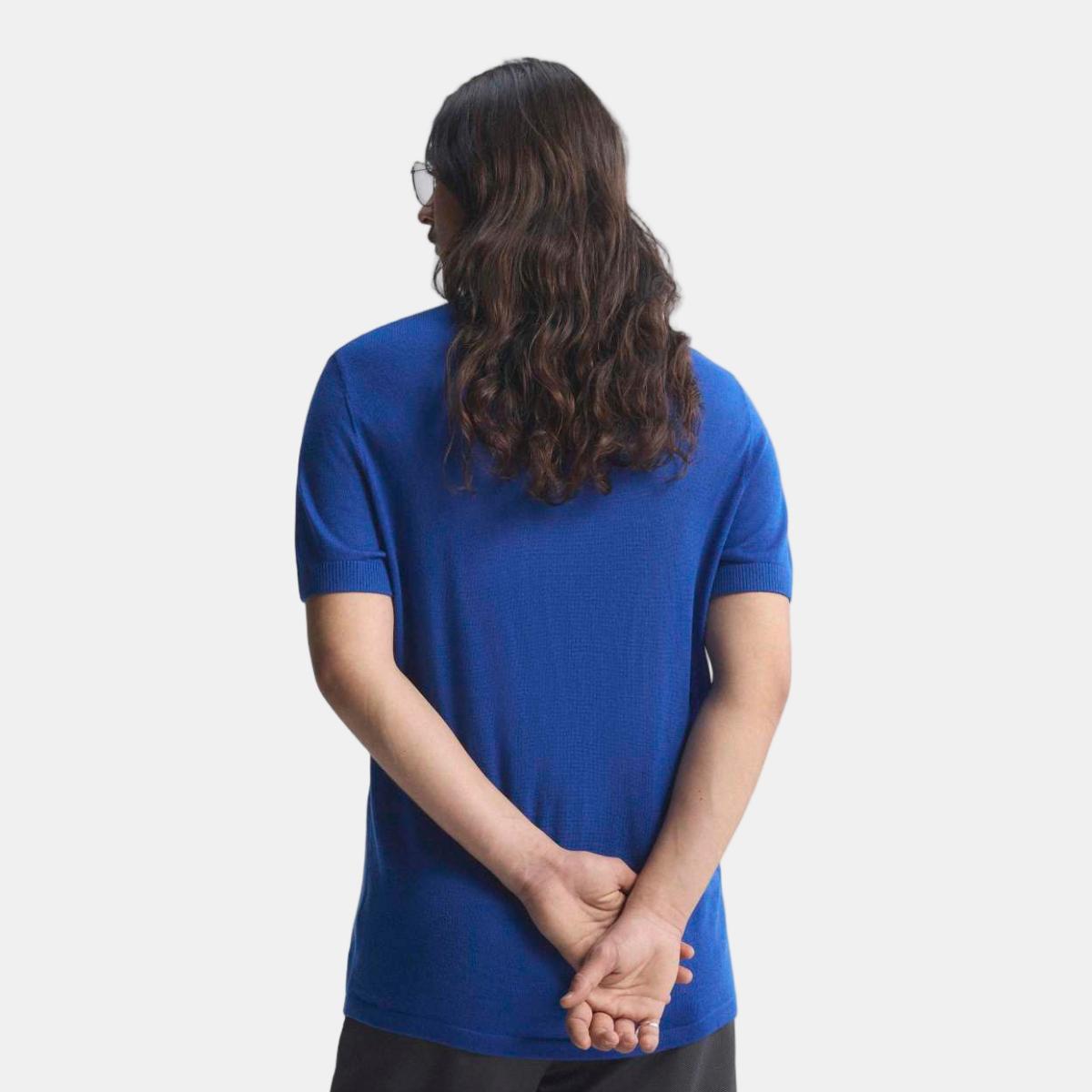 T-shirt de Homem Itália Retro 1970 Azul-2