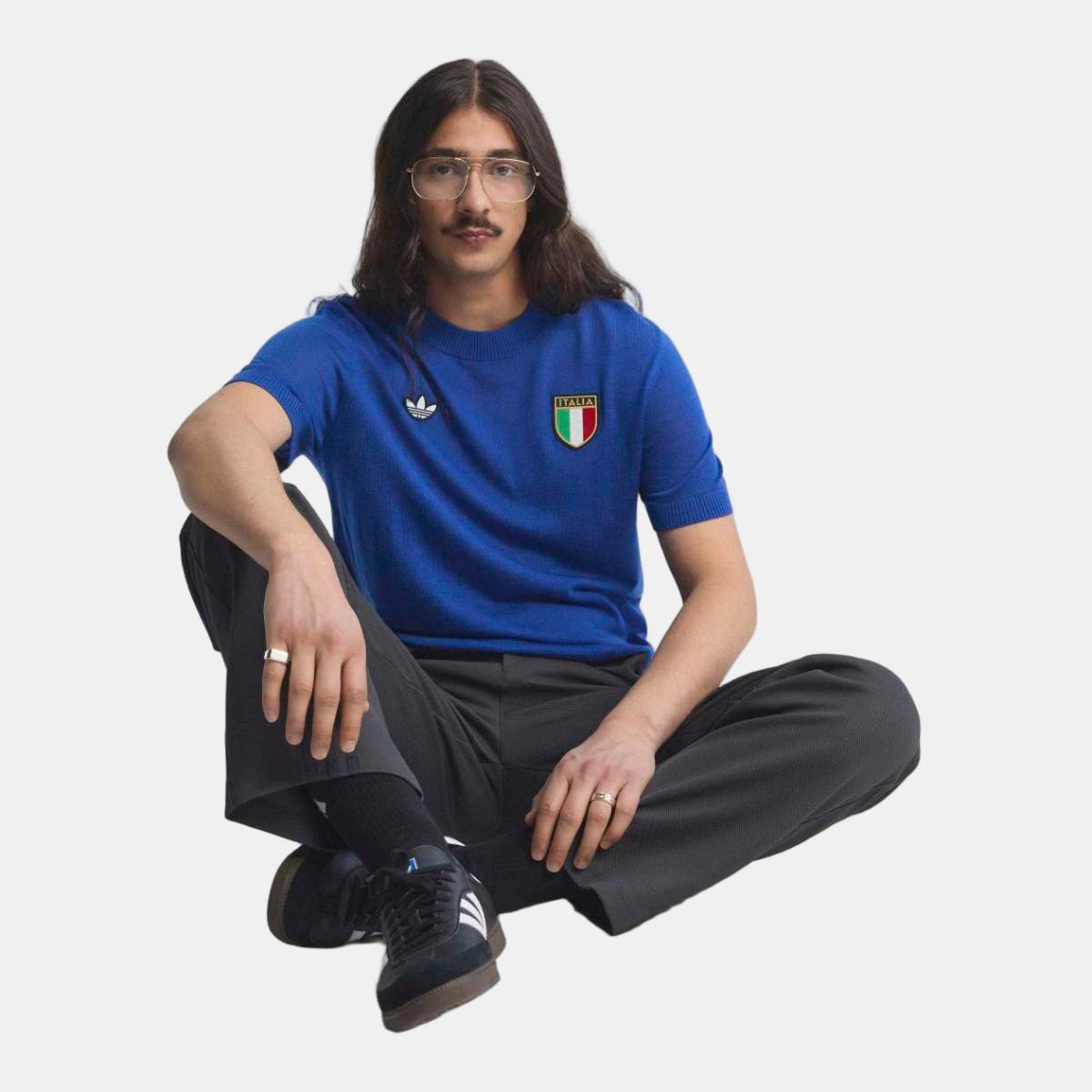 T-shirt de Homem Itália Retro 1970 Azul-3
