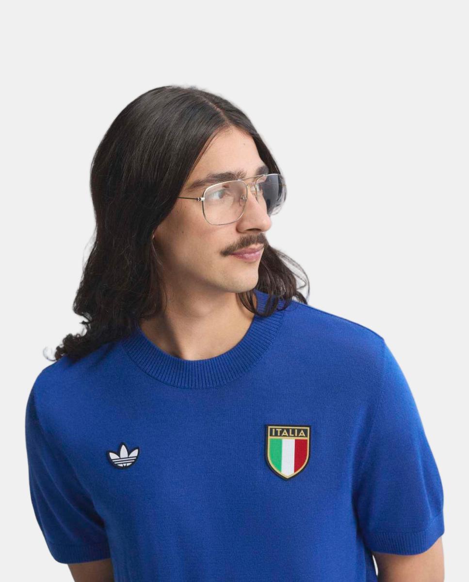 T-shirt de Homem Itália Retro 1970 Azul-8