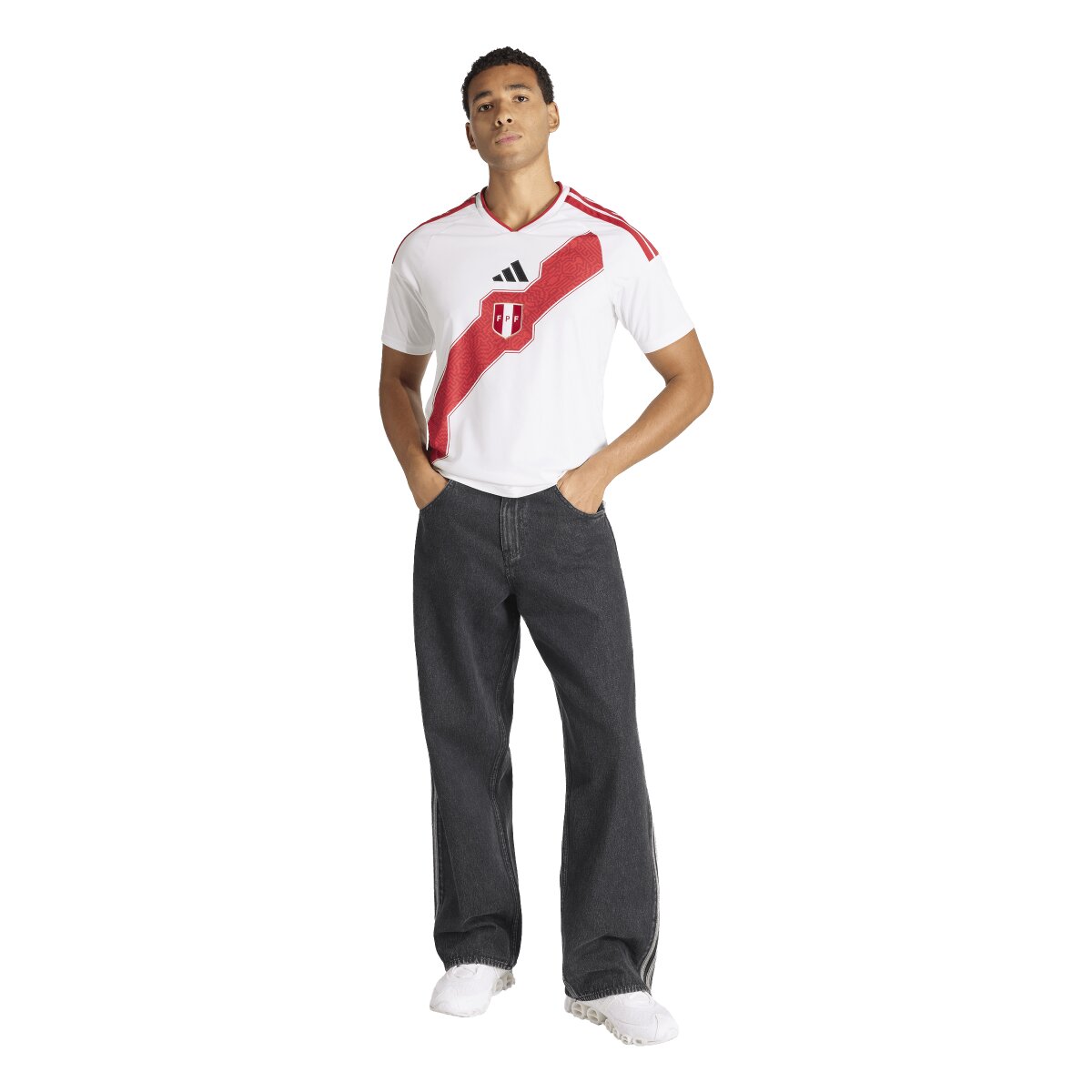 T-shirt de Homem 1.º Equipamento Peru Mundial 2026 Branco-3