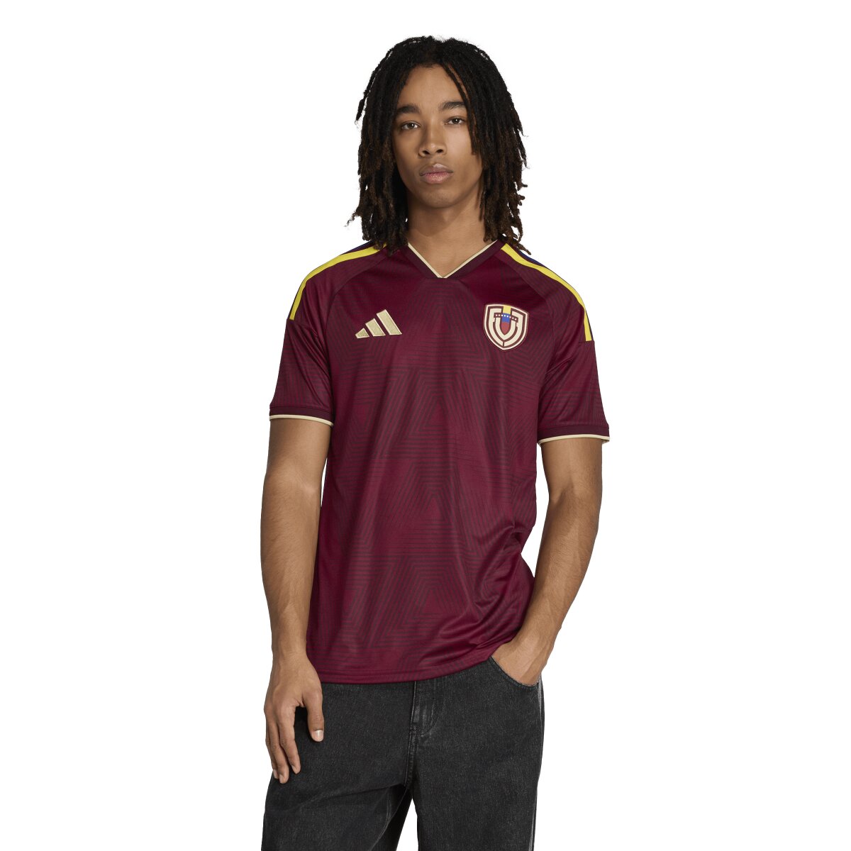 T-shirt de Homem 1.º Equipamento Venezuela Mundial 2026 Grená-1