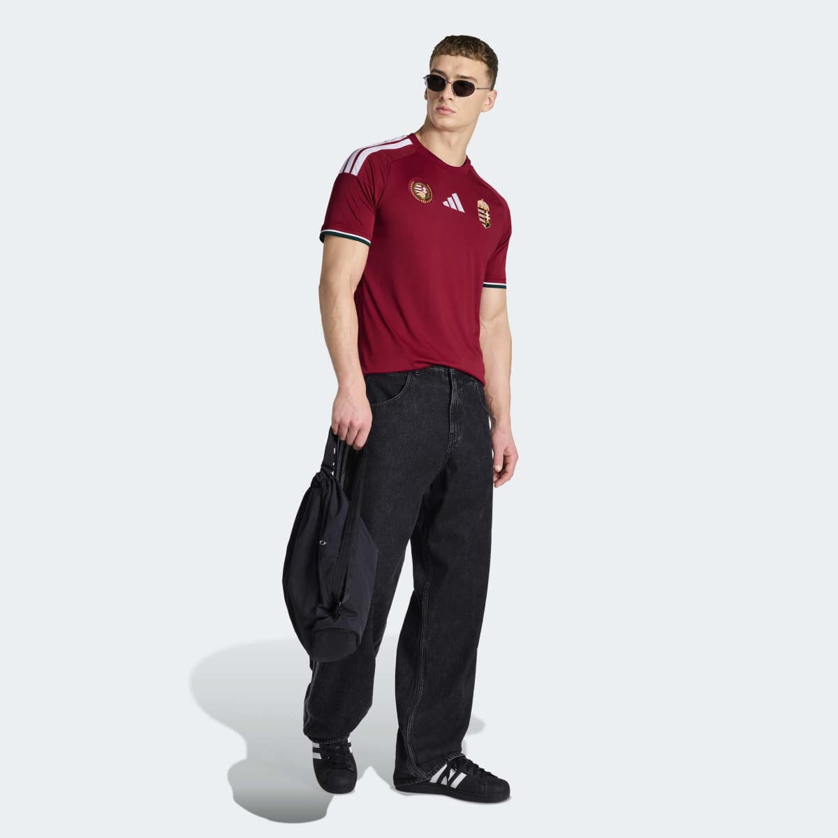 T-shirt de Homem 1.º Equipamento Hungria Mundial 2026 Vermelho-3