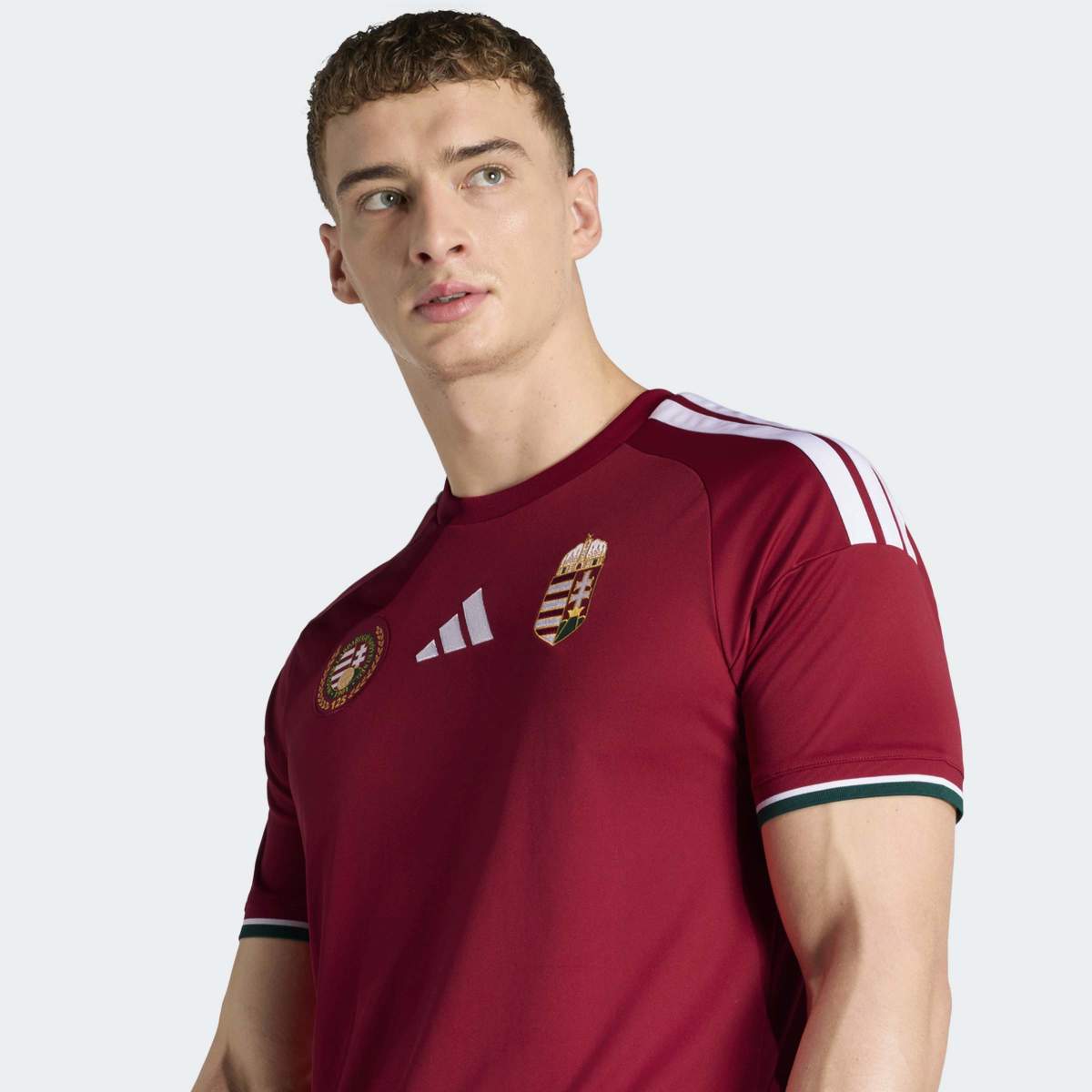T-shirt de Homem 1.º Equipamento Hungria Mundial 2026 Vermelho-4