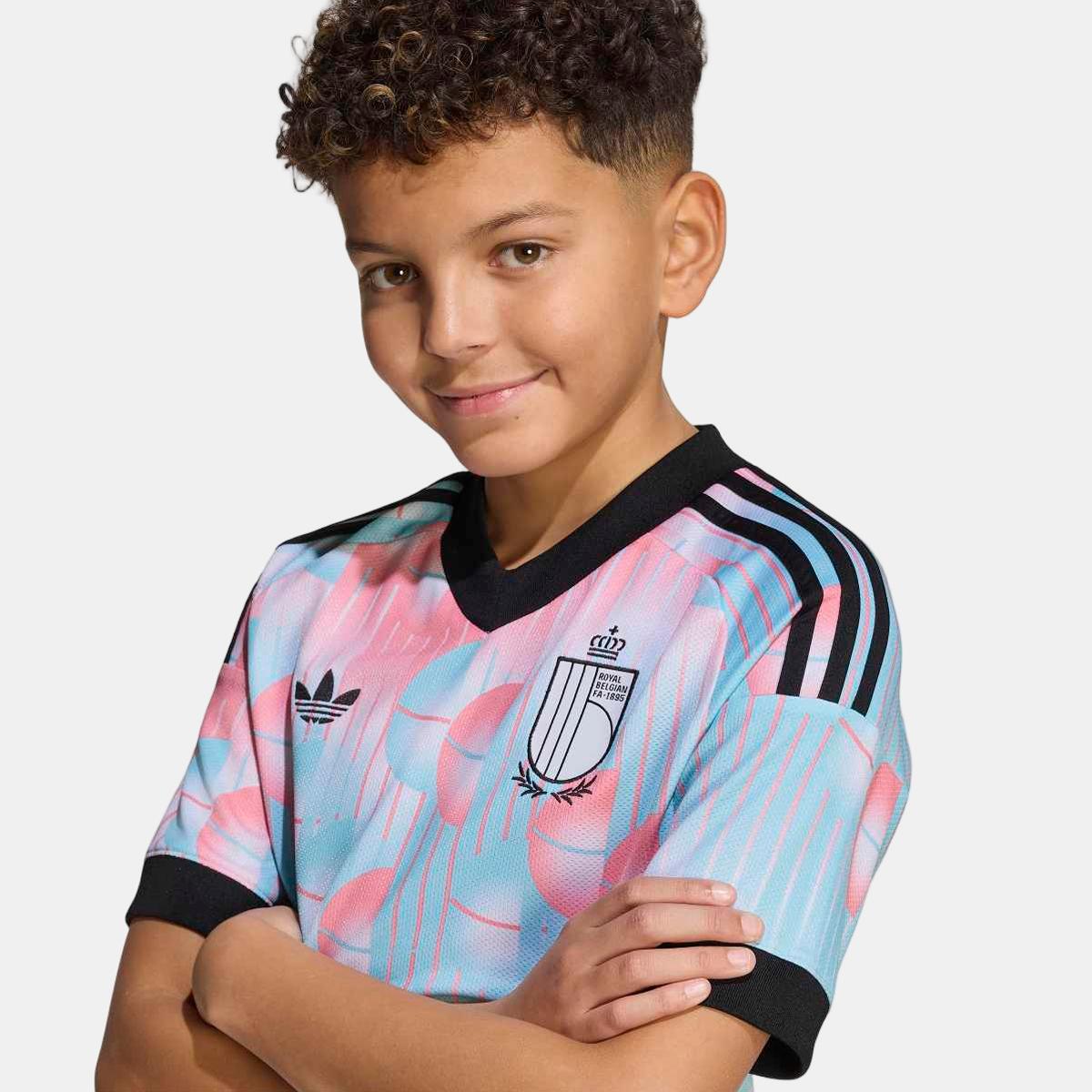 T-shirt de Criança 2.º Equipamento Bélgica Mundial 2026 Originals Azul-6