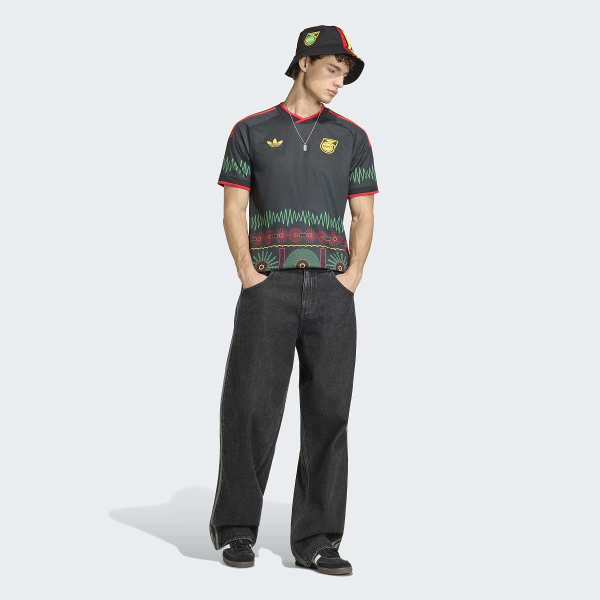 T-shirt de Homem 2.º Equipamento Jamaica Mundial 2026 Originals Preto-3