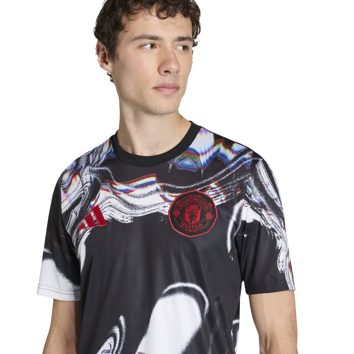 T-shirt de Homem Manchester United FC 2025-2026 Pre Match Vermelho / Branco-7