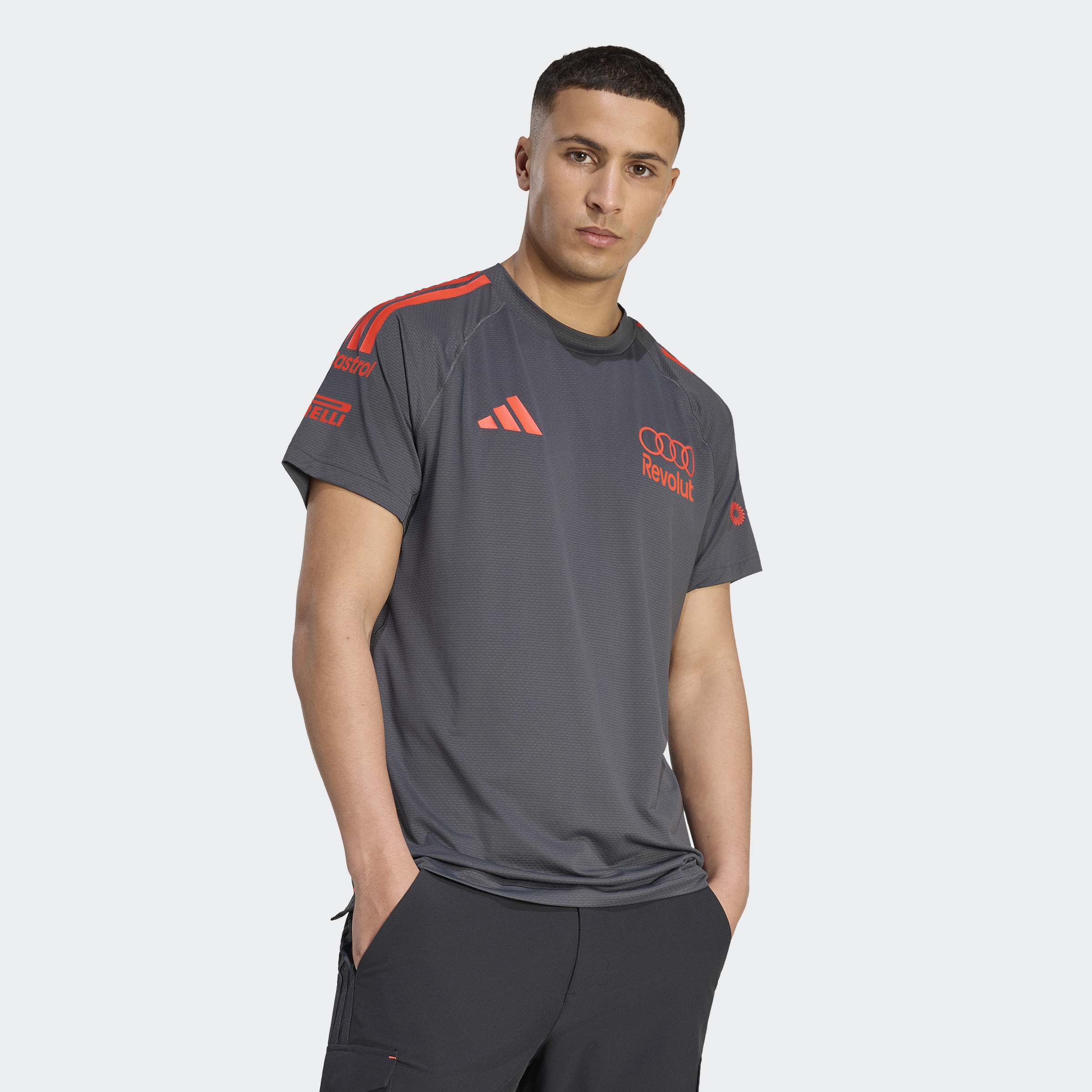 T-shirt de Homem Audi F1 2026 Preto / Vermelho-1