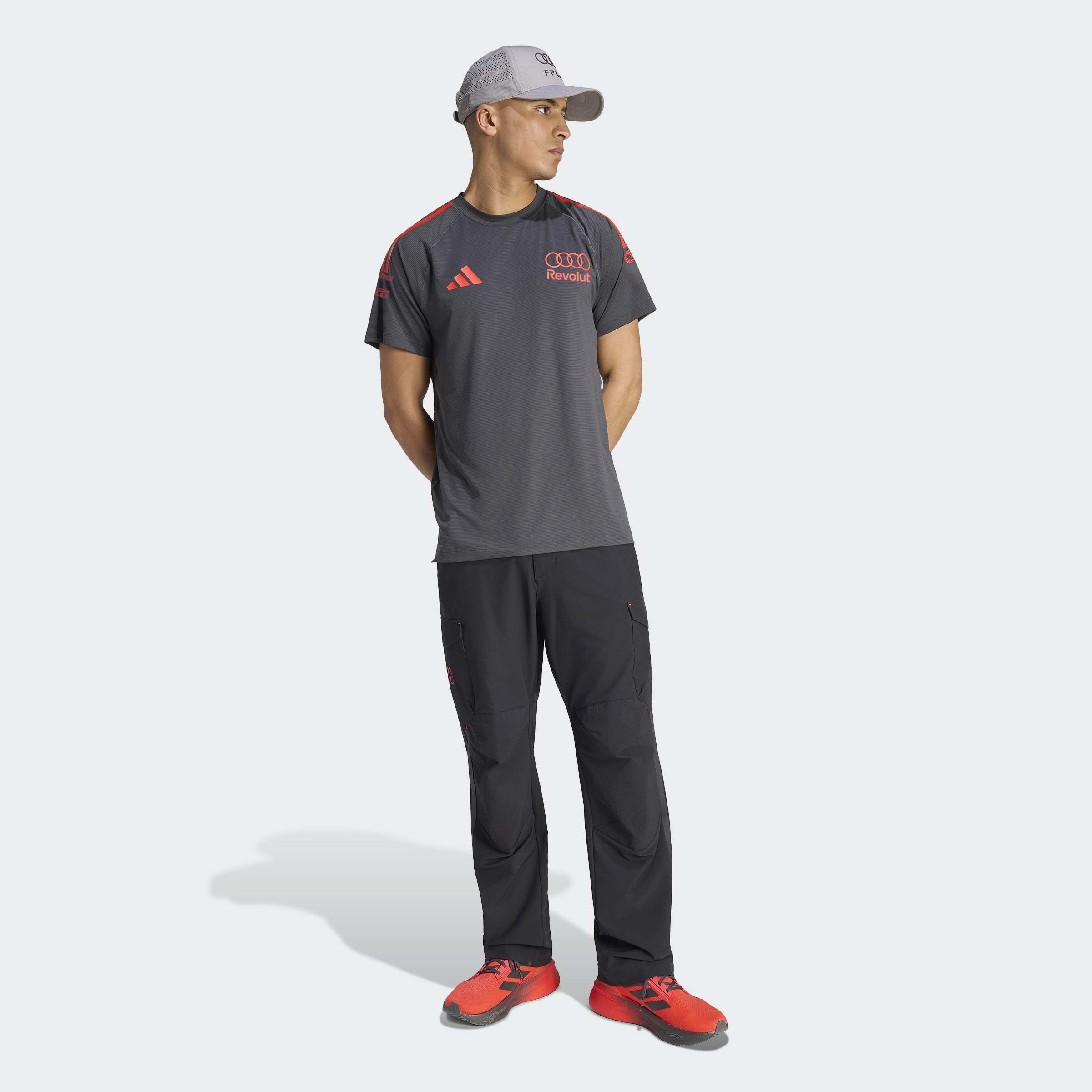 T-shirt de Homem Audi F1 2026 Preto / Vermelho-3