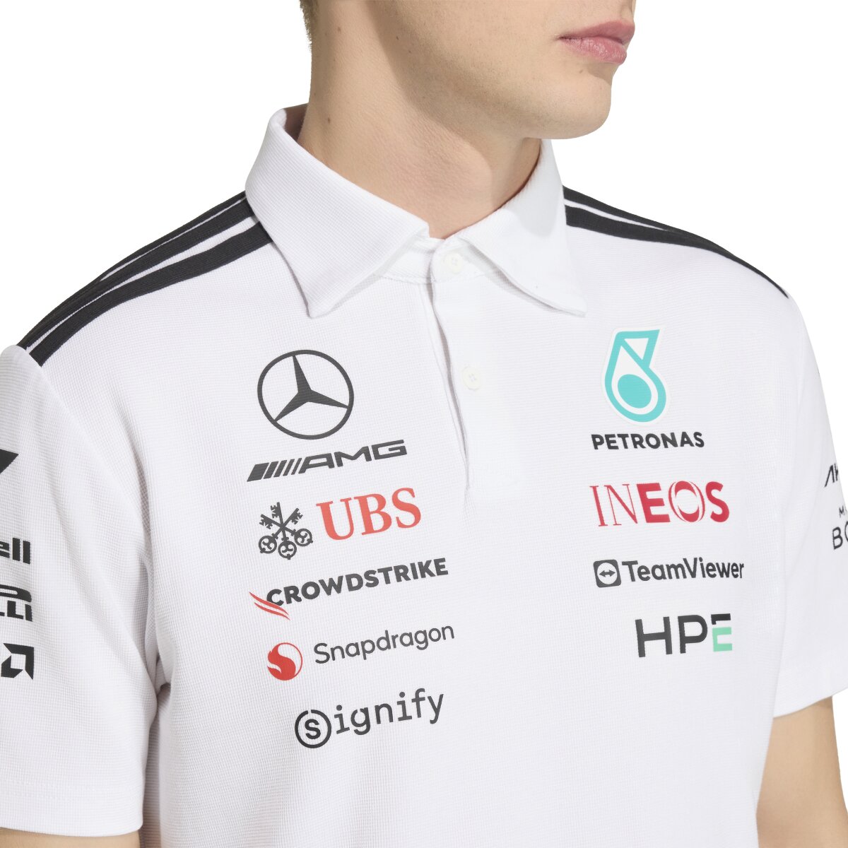 POLO de Homem Mercedes F1 2026 Branco-5