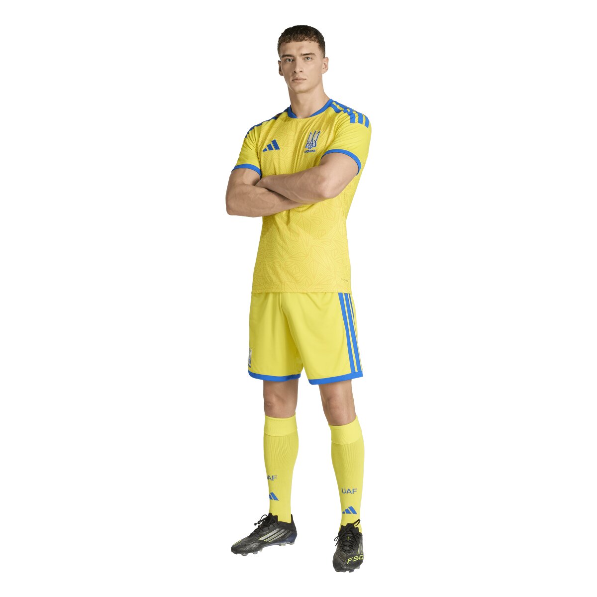 T-shirt de Homem 1.º Equipamento Ucrânia Mundial 2026 Amarelo / Azul-4