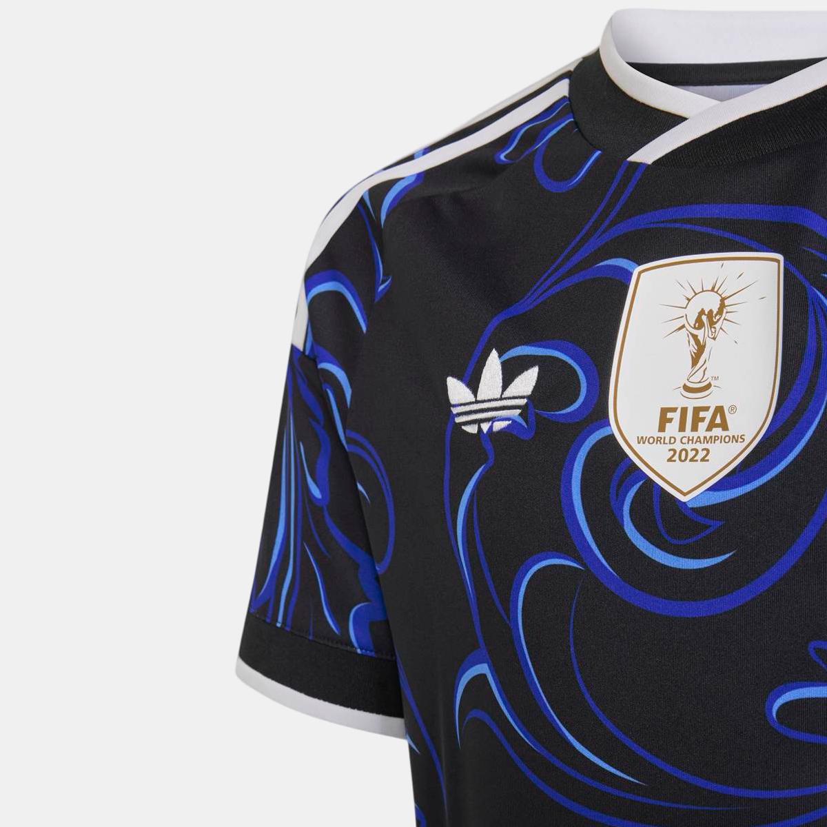 T-shirt de Criança 2.º Equipamento Argentina Mundial 2026 Messi Originals Preto / Azul-3