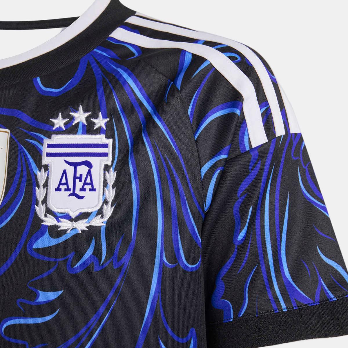 T-shirt de Criança 2.º Equipamento Argentina Mundial 2026 Messi Originals Preto / Azul-4