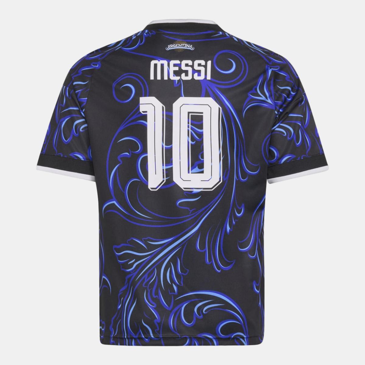 T-shirt de Criança 2.º Equipamento Argentina Mundial 2026 Messi Originals Preto / Azul-5