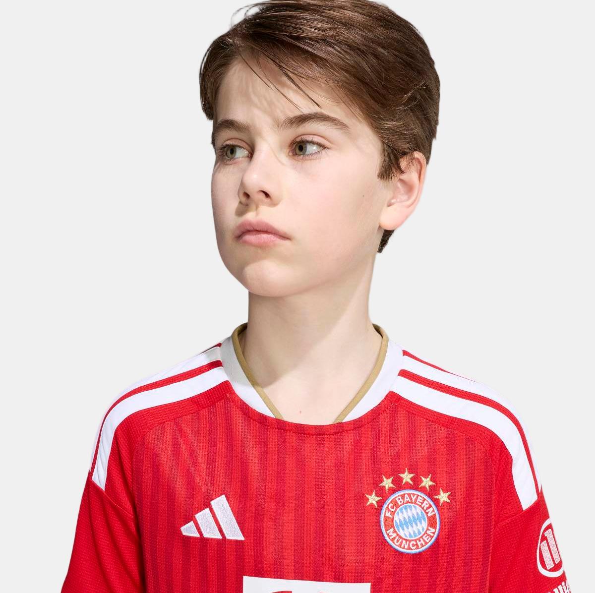 T-shirt de Menino 1.º Equipamento Bayern Munich 2026/2027 Vermelho / Branco-4