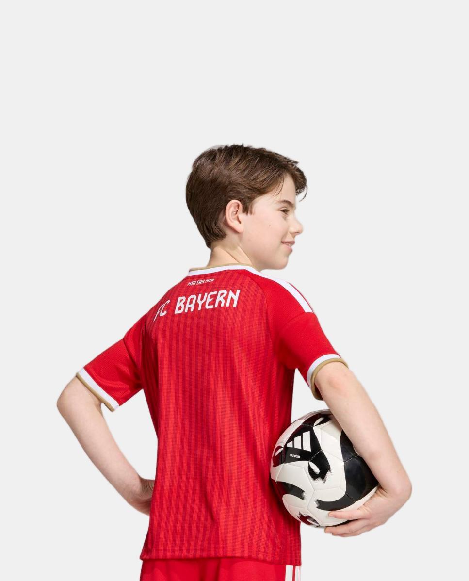 T-shirt de Menino 1.º Equipamento Bayern Munich 2026/2027 Vermelho / Branco-5