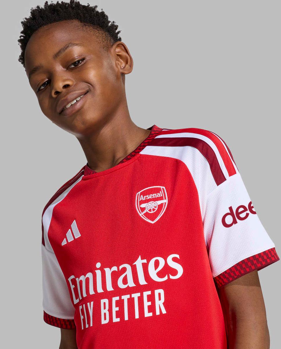 T-shirt de Criança 1.º Equipamento Arsenal FC 2026-2027 Vermelho / Branco-4