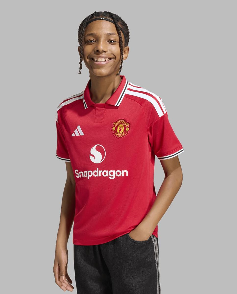 T-shirt de Menino 1.º Equipamento Manchester United Fc 2026/2027 Vermelho-3