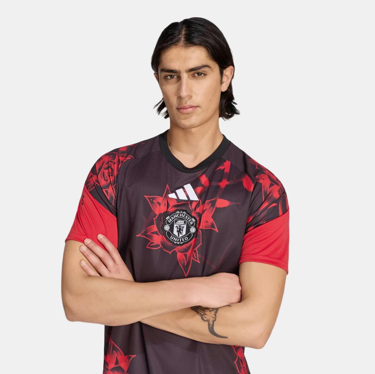 T-shirt de Homem Prematch Manchester United Fc 2026/2027 Vermelho / Preto-4