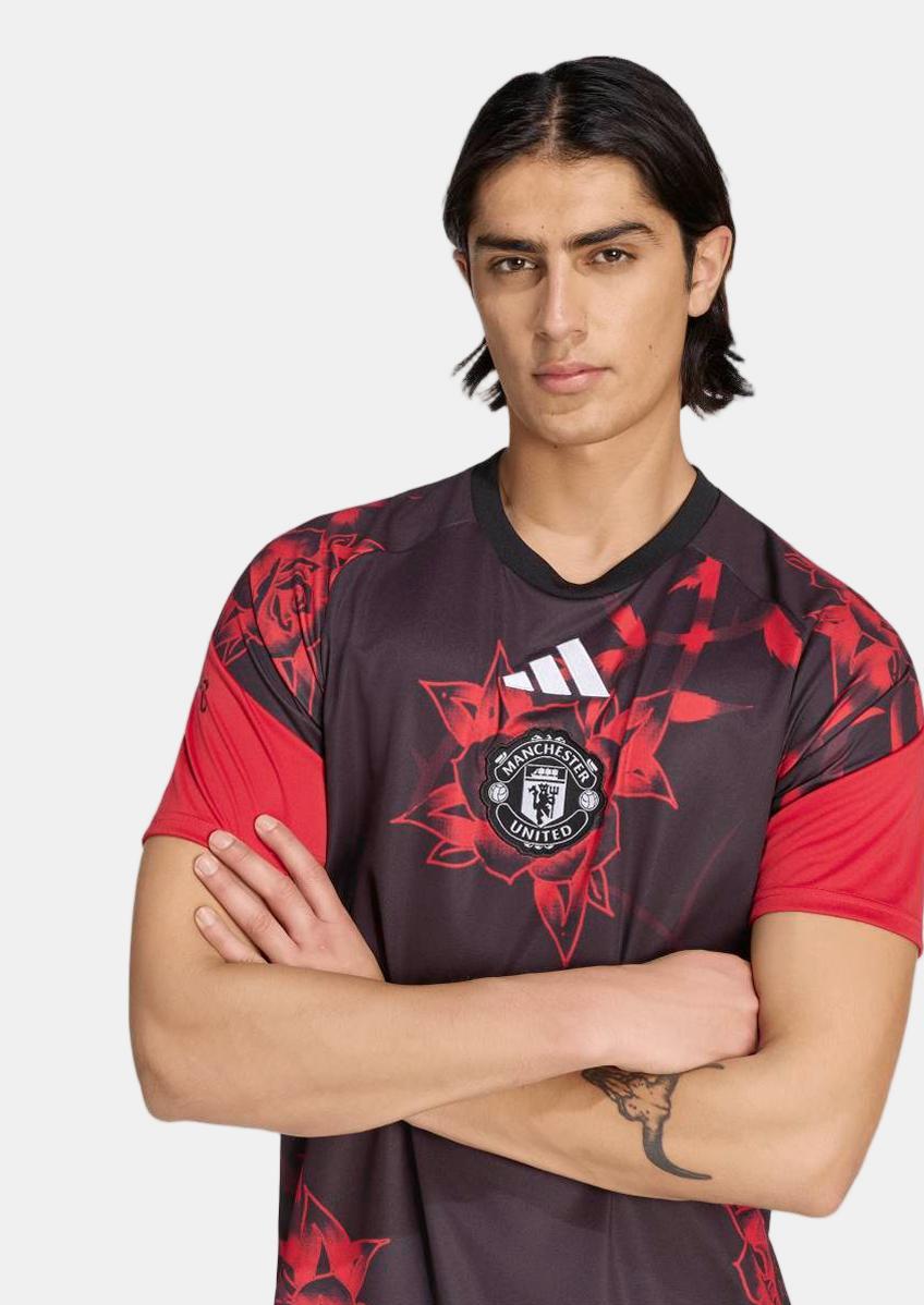 T-shirt de Homem Prematch Manchester United Fc 2026/2027 Vermelho / Preto-5