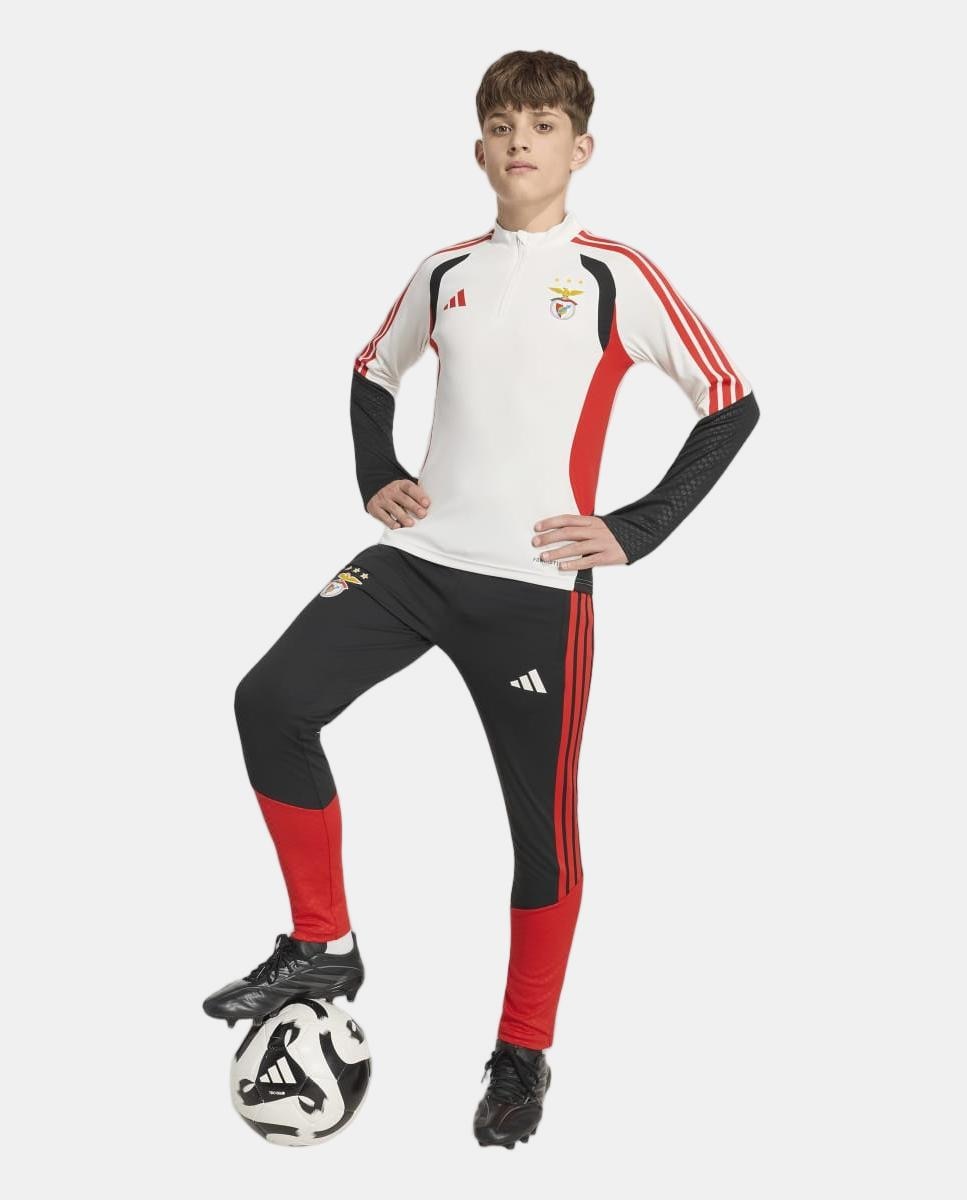 Sweatshirt Zip de Treino de Menino Sl Benfica 2026/2027 Branco / Vermelho-3
