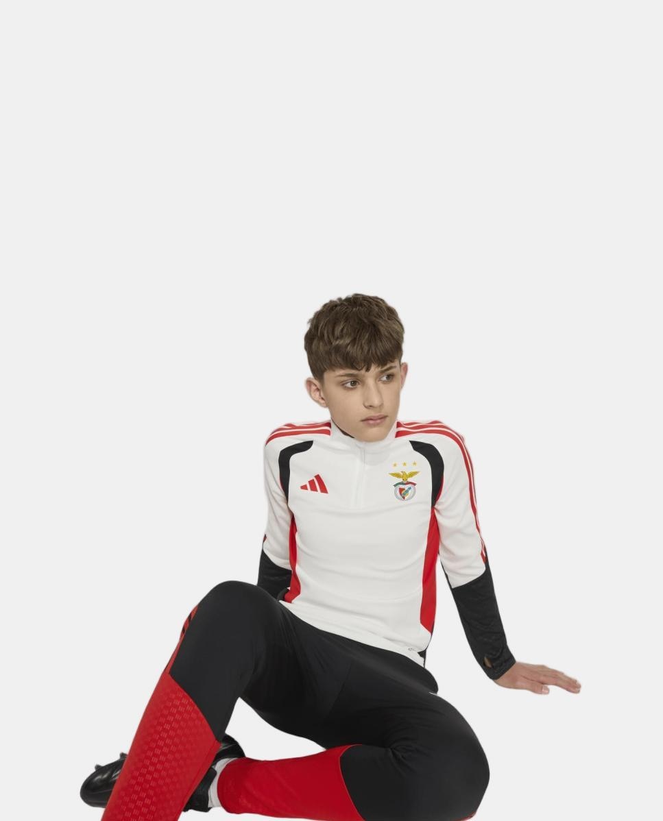 Sweatshirt Zip de Treino de Menino Sl Benfica 2026/2027 Branco / Vermelho-4