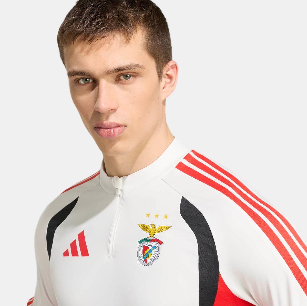 Sweatshirt Zip de Treino de Homem Sl Benfica 2026/2027 Branco / Vermelho-4