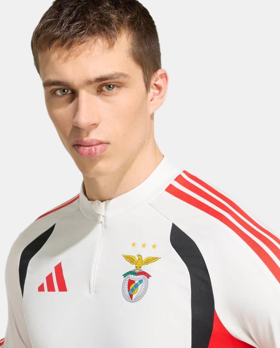 Sweatshirt Zip de Treino de Homem Sl Benfica 2026/2027 Branco / Vermelho-5