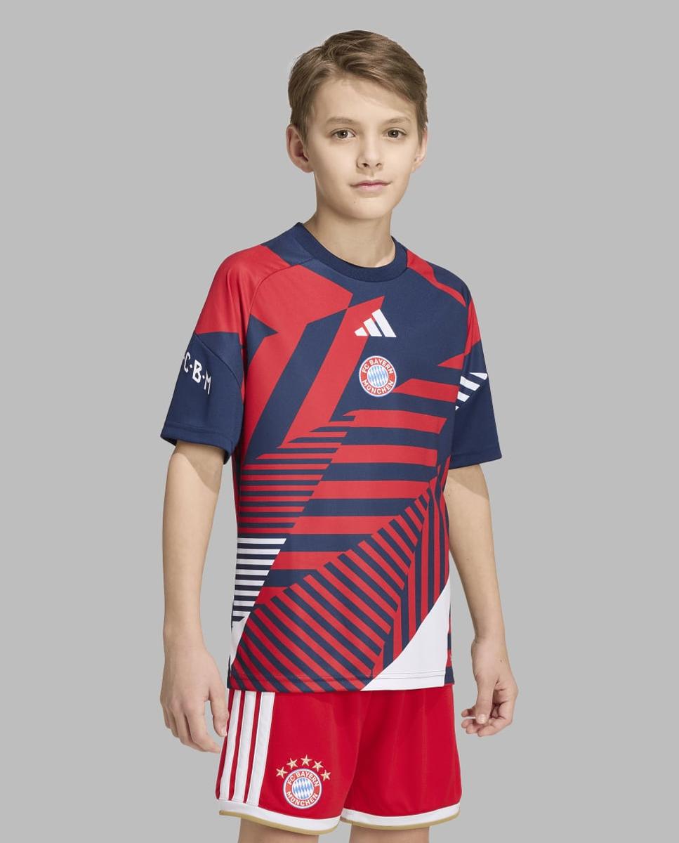 T-shirt de Criança FC Bayern Munich 2026-2027 Pre-Match Azul-marinho / Vermelho-3