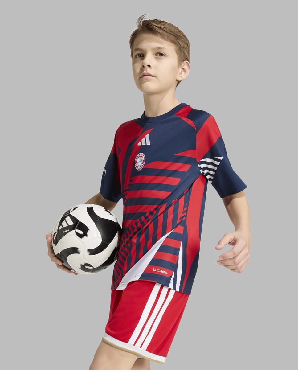 T-shirt de Criança FC Bayern Munich 2026-2027 Pre-Match Azul-marinho / Vermelho-6