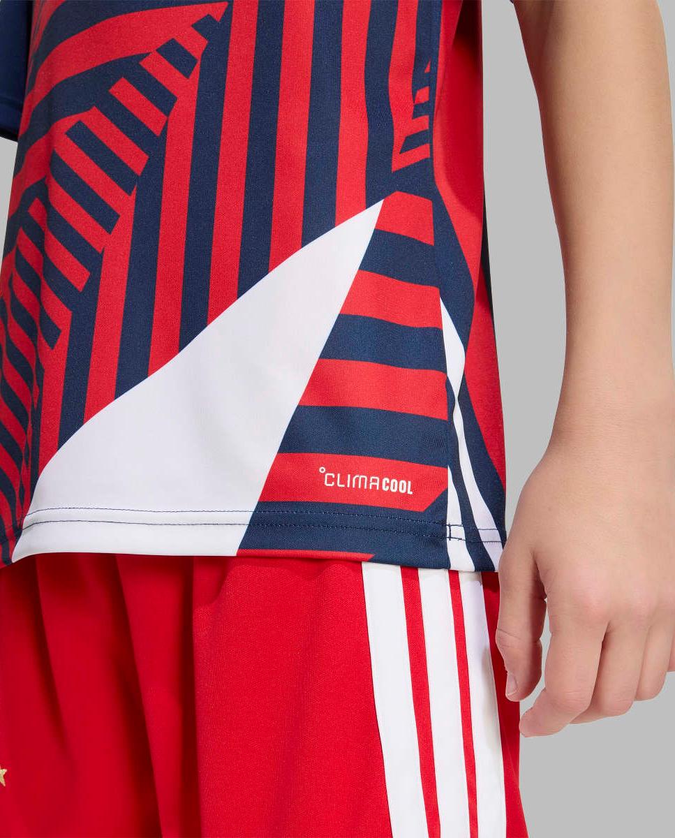 T-shirt de Criança FC Bayern Munich 2026-2027 Pre-Match Azul-marinho / Vermelho-7