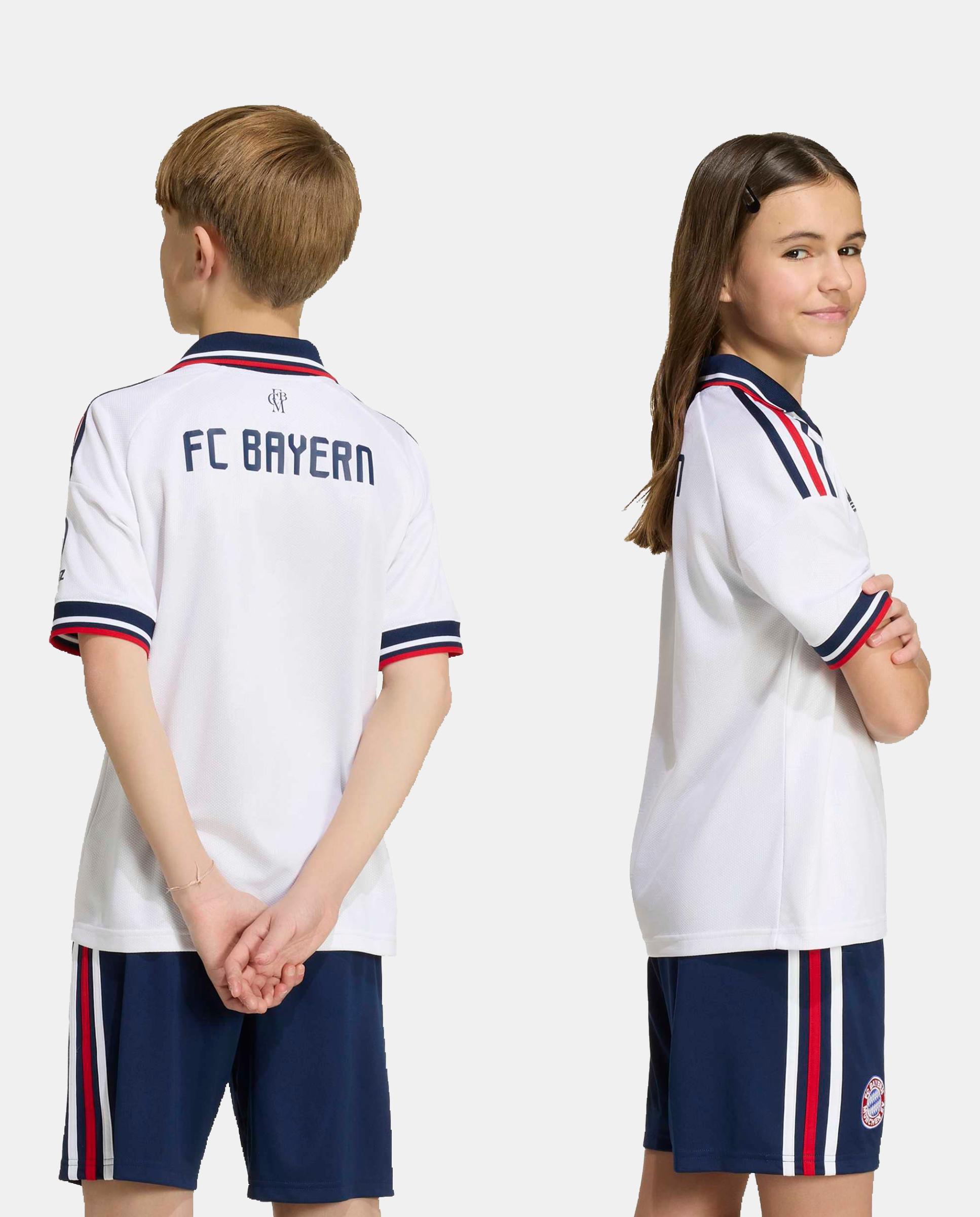 T-Shirt de Criança 2º Equipamento Bayern Munich 2026-2027 Adidas Branco-2
