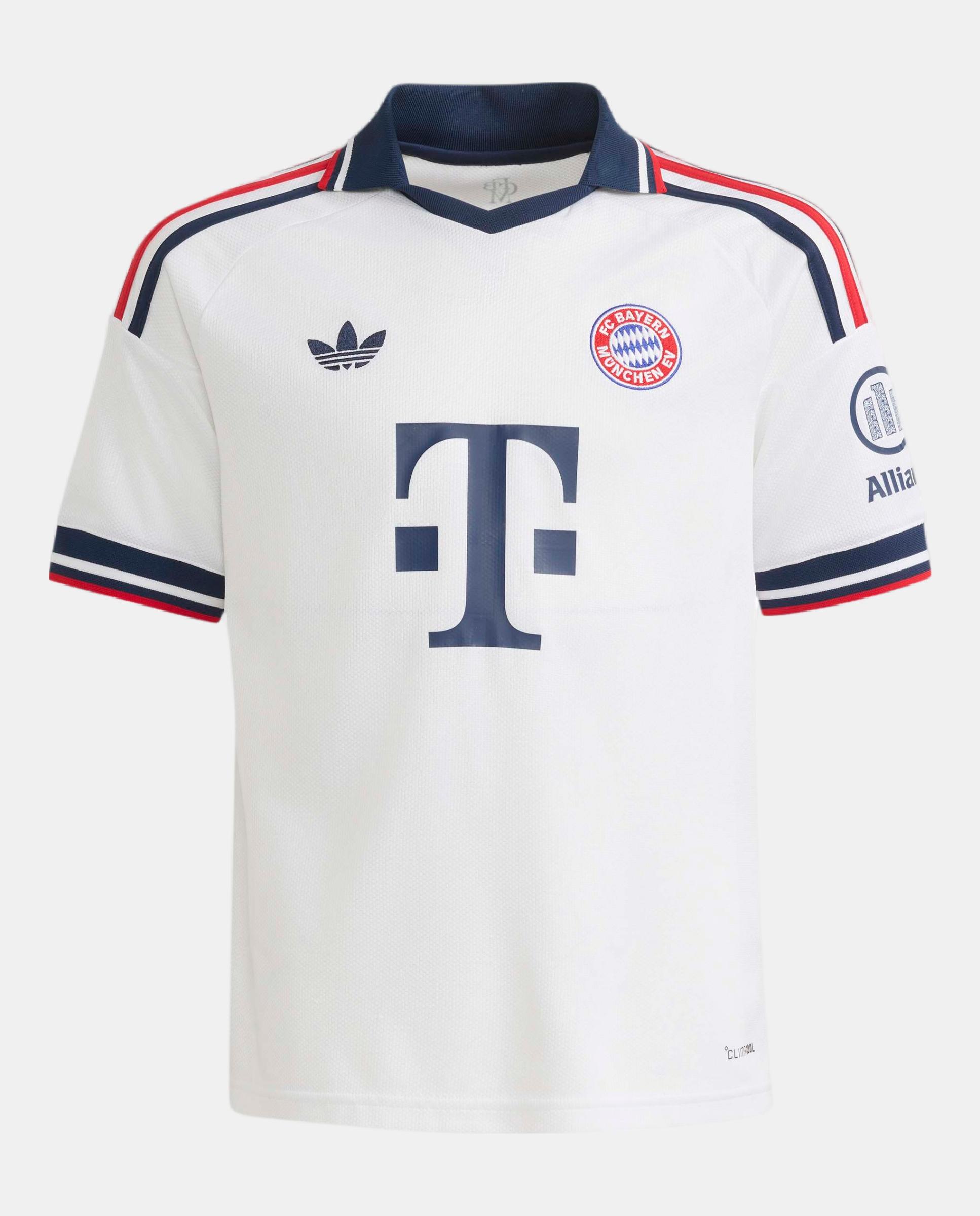 T-Shirt de Criança 2º Equipamento Bayern Munich 2026-2027 Adidas Branco-3