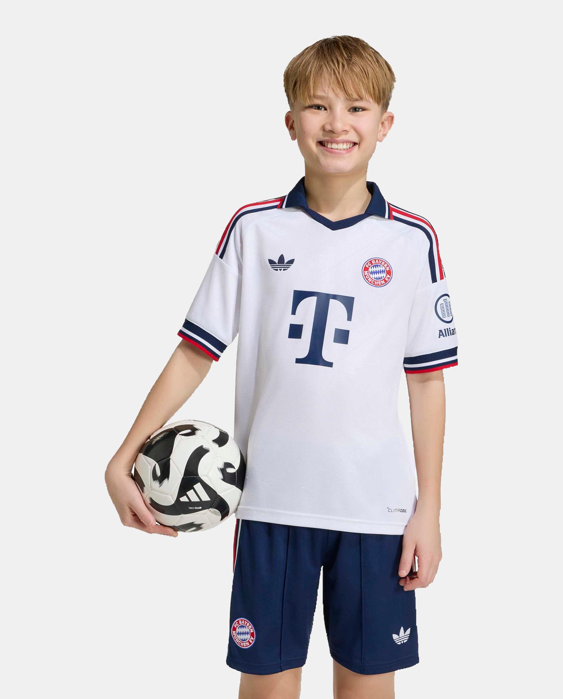 T-Shirt de Criança 2º Equipamento Bayern Munich 2026-2027 Adidas Branco-5