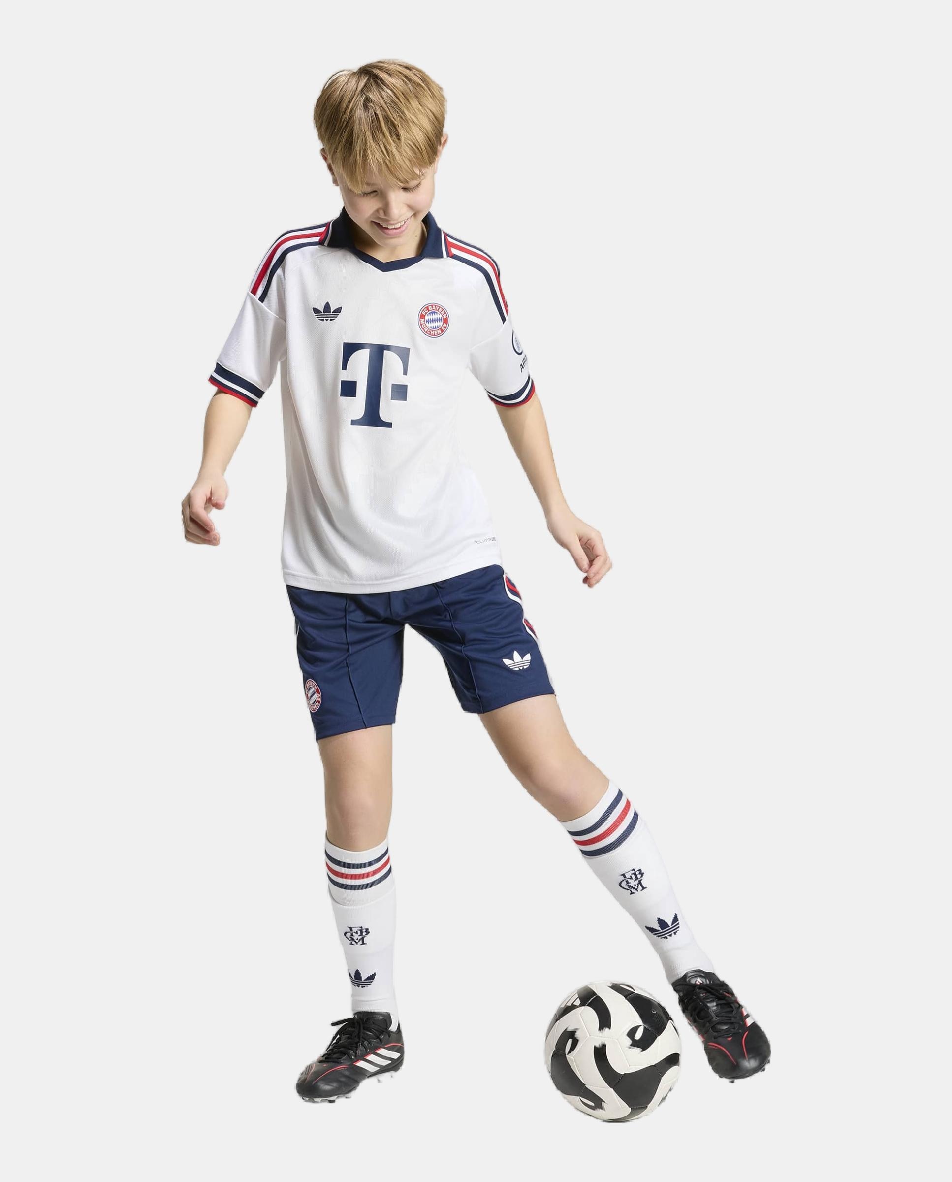 T-Shirt de Criança 2º Equipamento Bayern Munich 2026-2027 Adidas Branco-7