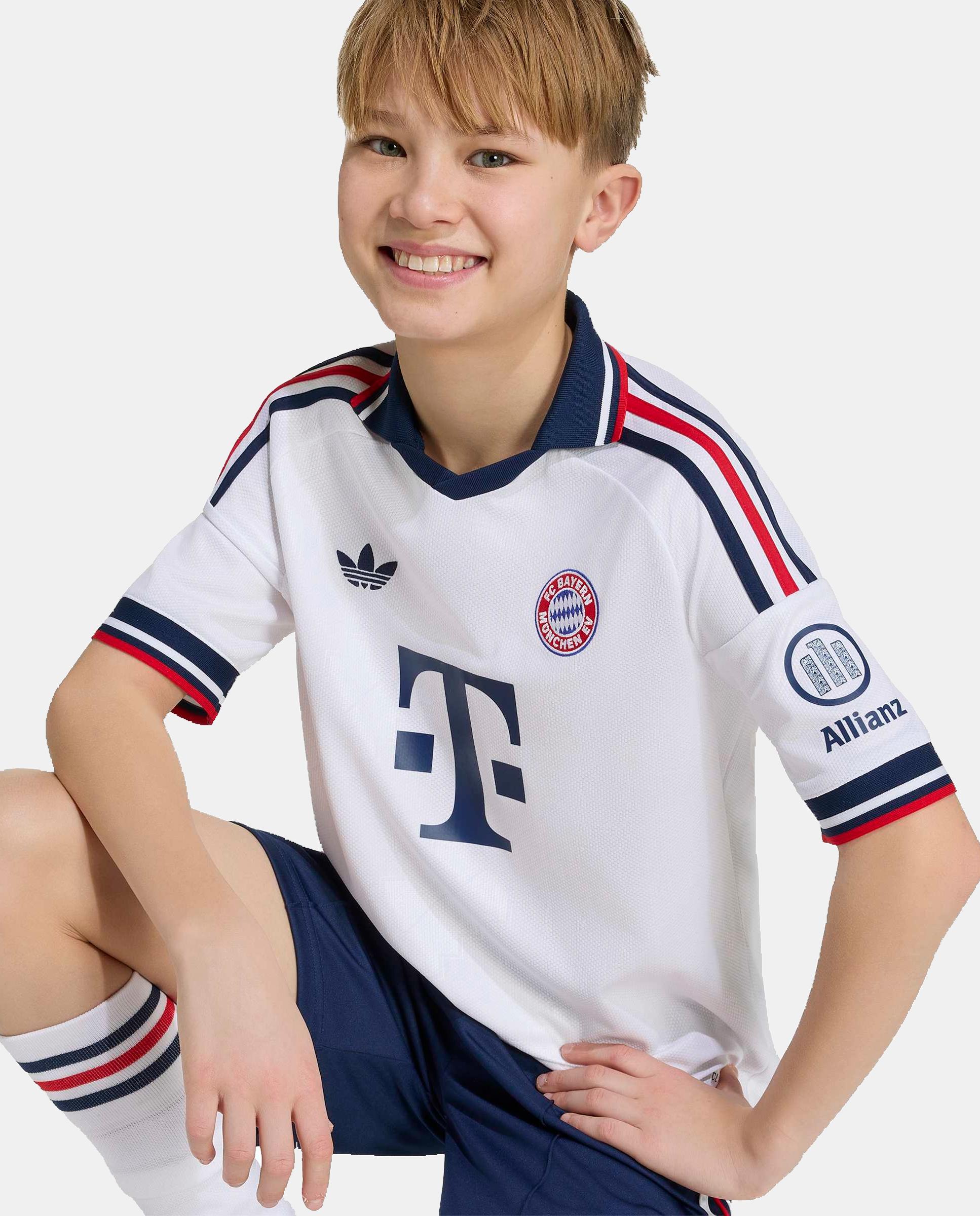 T-Shirt de Criança 2º Equipamento Bayern Munich 2026-2027 Adidas Branco-8
