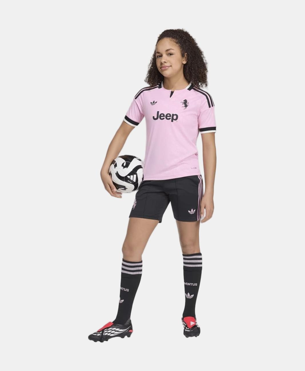 T-Shirt de Criança 2º Equipamento Juventus Fc 2026-2027 Adidas Rosa-3