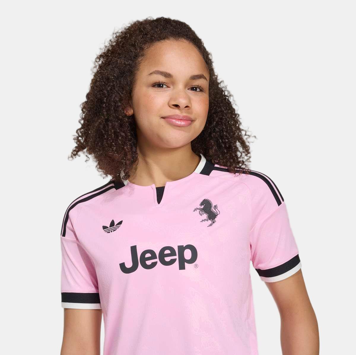 T-Shirt de Criança 2º Equipamento Juventus Fc 2026-2027 Adidas Rosa-4