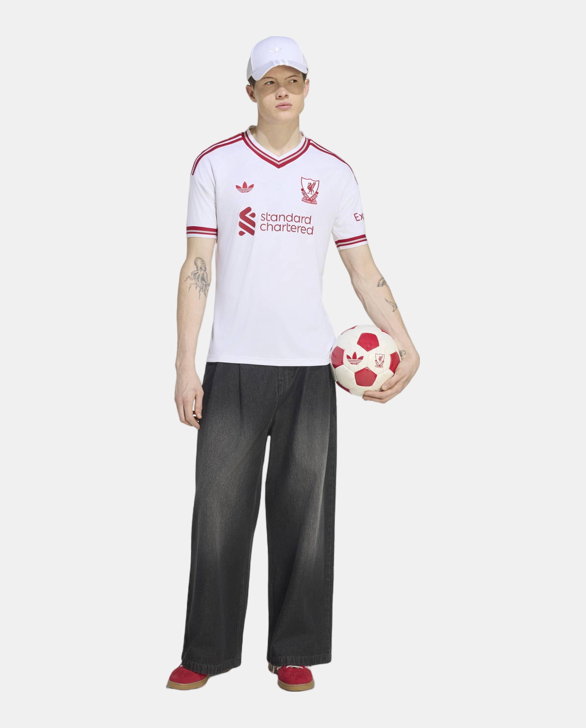 T-Shirt de Homem 2º Equipamento Liverpool Fc 2026-2027 Adidas Branco-3