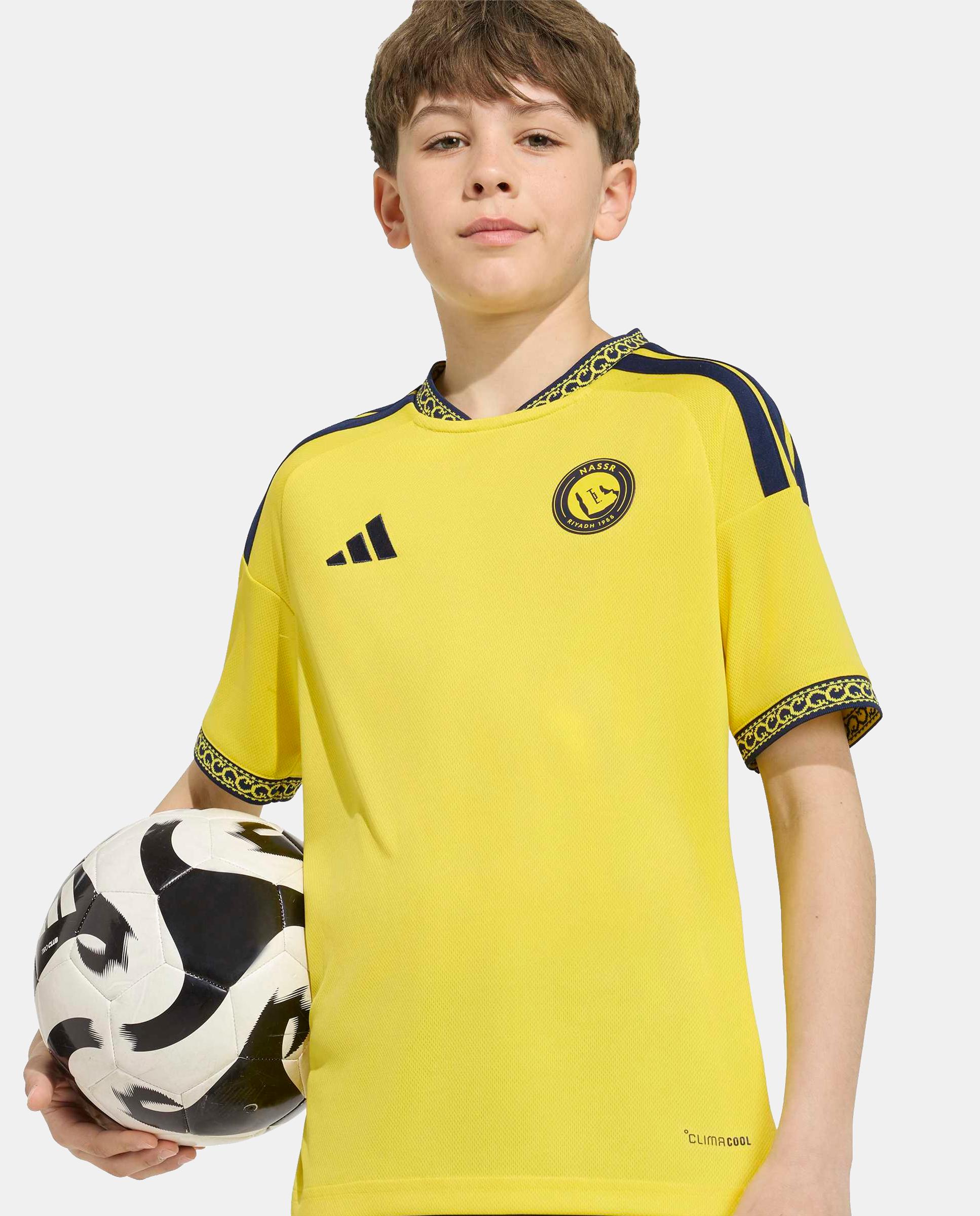 T-shirt de Criança 1.º Equipamento Al Nassr 2026-2027 Amarelo / Azul-4