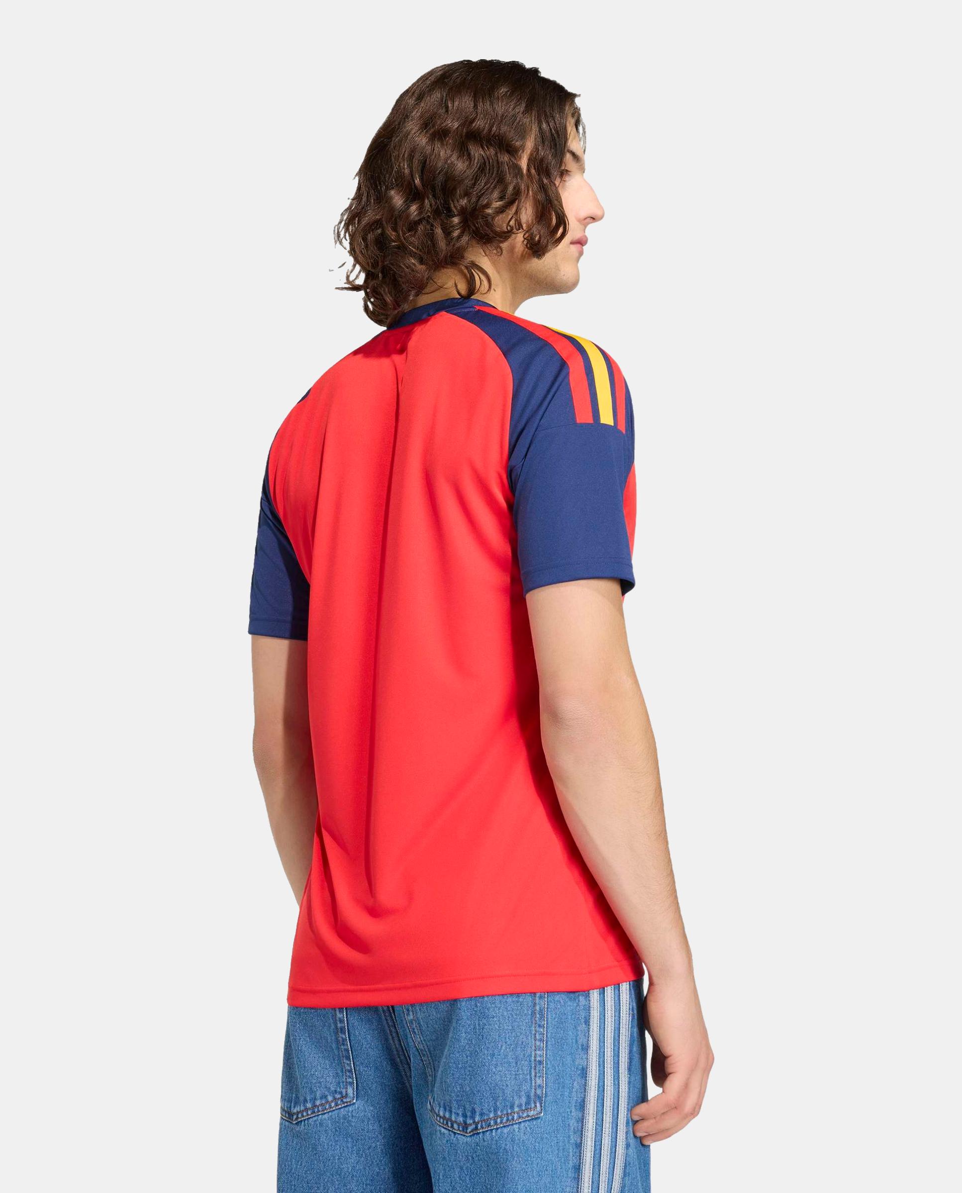 T-shirt de Homem 1.º Equipamento Fan Espanha Mundial 2026 Vermelho-2