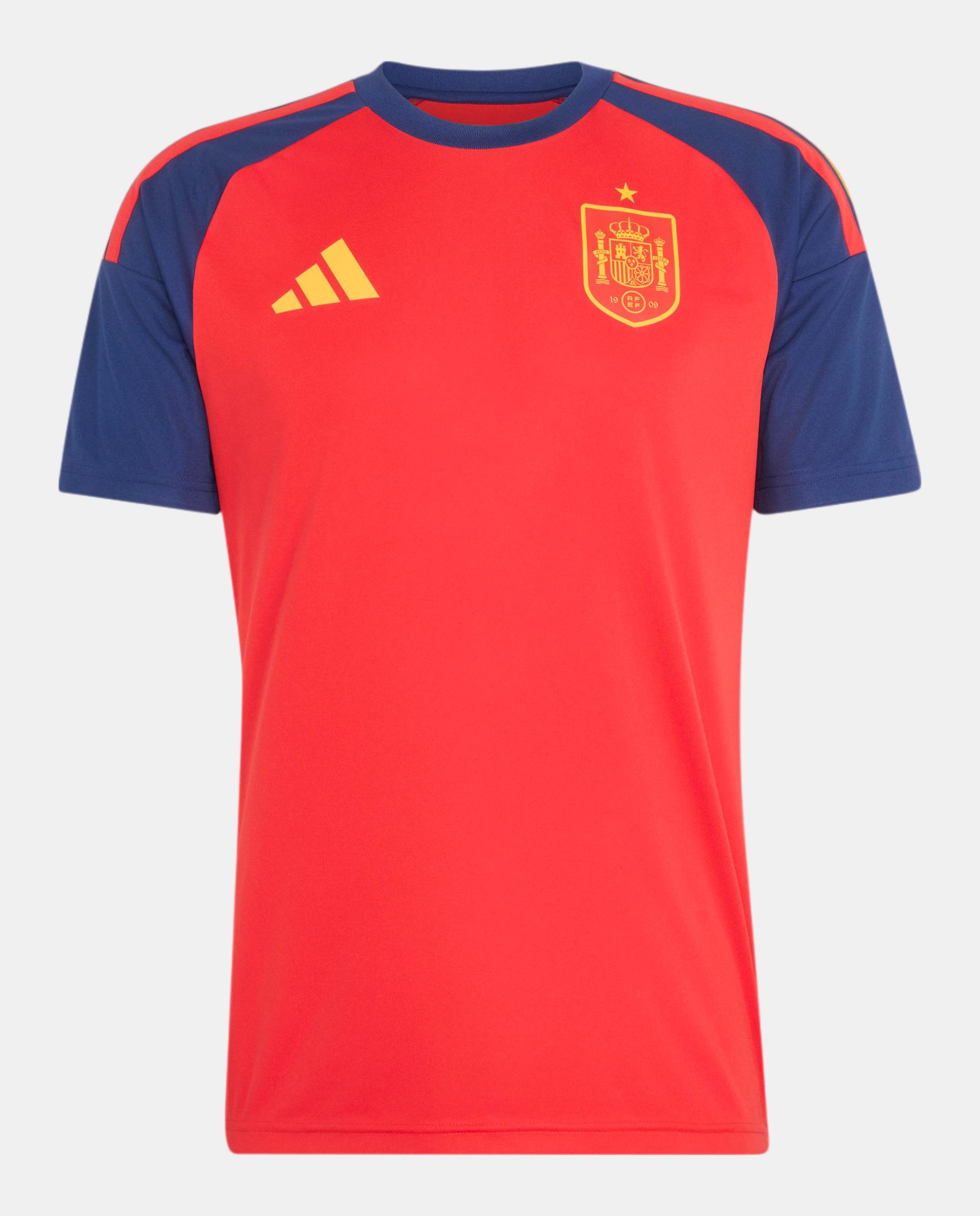 T-shirt de Homem 1.º Equipamento Fan Espanha Mundial 2026 Vermelho-6