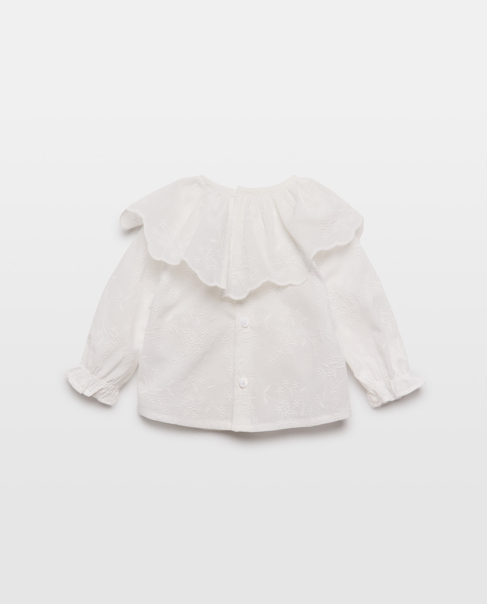 Blusa manga larga con capa estructura bordada de bebé - Coconut El Corte Inglés - Blanco roto Blanco roto-2