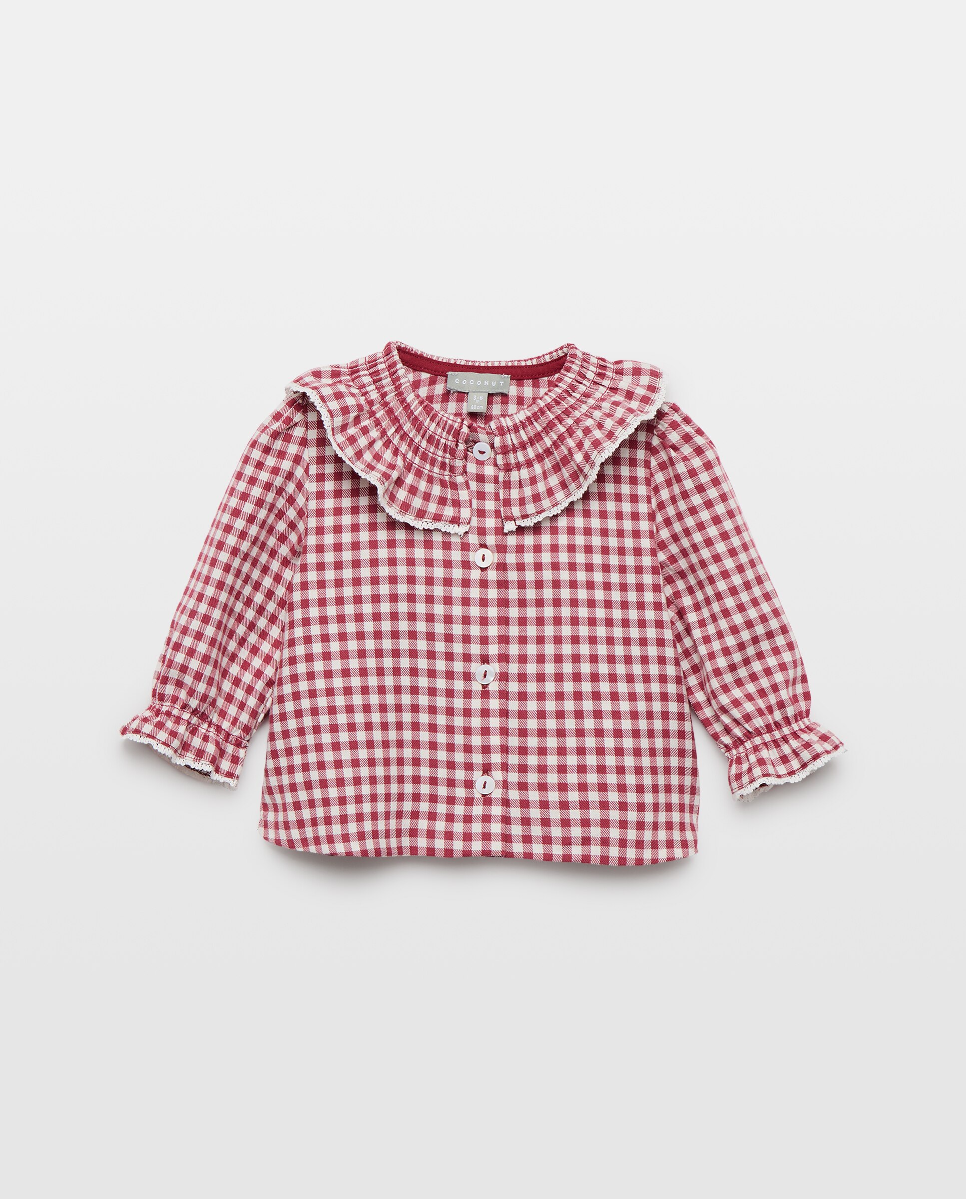 Imagem 0 de Blusa de Bebé com Manga Comprida e Tira Bordada com Vichy